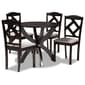 Baxton Studio Nesa Modern Dark Brown Wood 5pc. Dining Set - image 1
