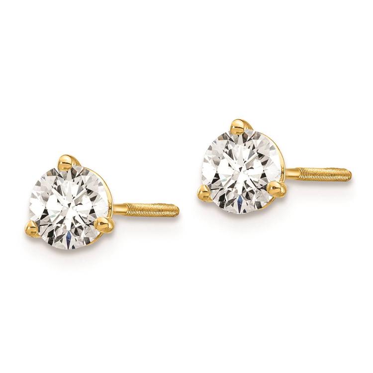 Pure Fire 14kt. Gold Certified 3/4ctw. Diamond Screw Earrings