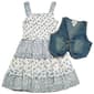 Girls (7-16) Rare Editions 2pc. Denim Vest & Floral Skirt Set - image 2