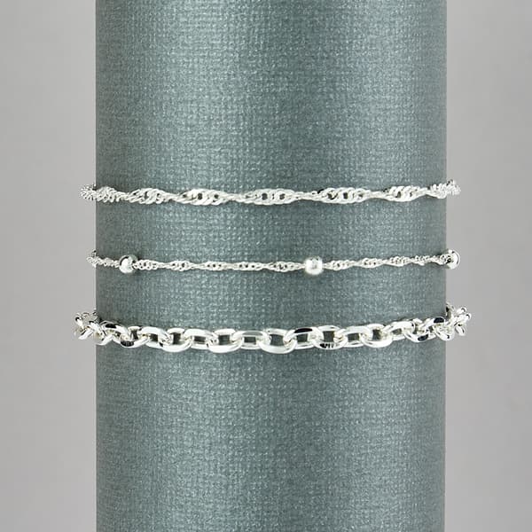 Design Collection Silver Plated Singapore Station Rolo Bracelet - image 