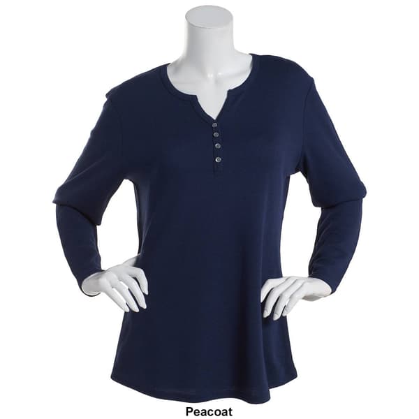 Womens Architect® Long Sleeve Solid Henley Thermal