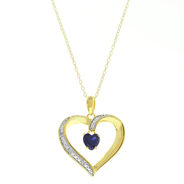 Gemstone Classics&#40;tm&#41; Sapphire Heart Pendant Necklace - image 