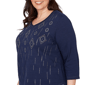 Plus Size Alfred Dunner Austin Rhinestone Diamond V Neck Blouse - image 5