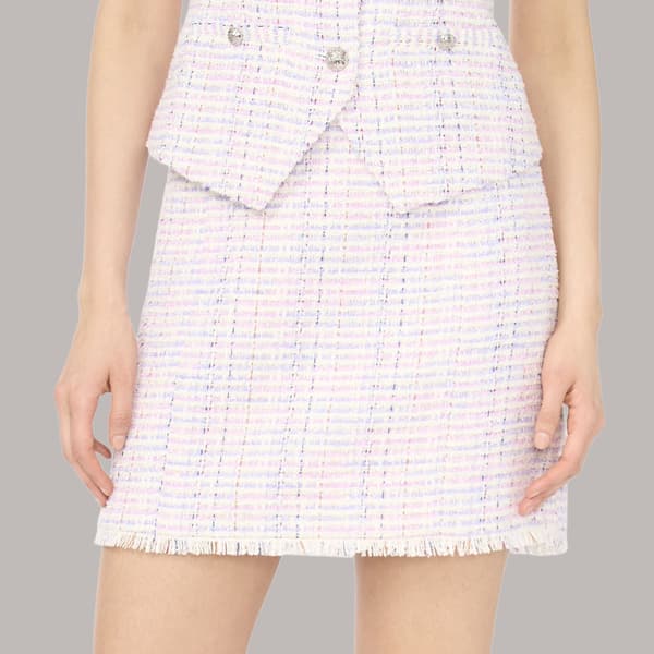 Womens Cece Tweed Frayed Hem Mini Skirt - image 