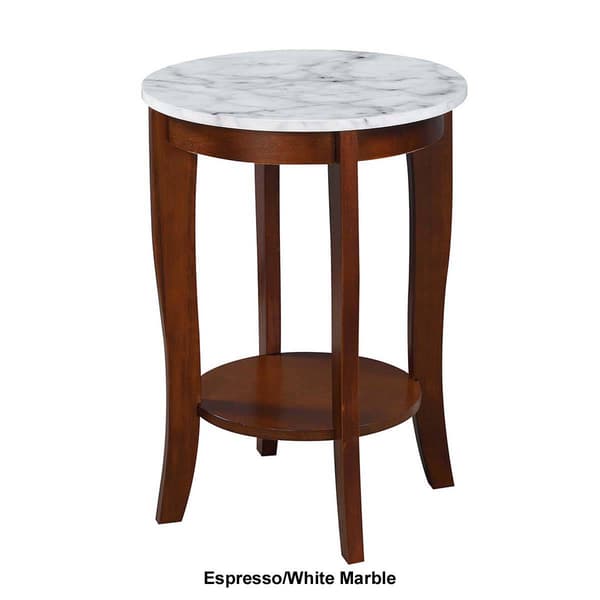 Convenience Concepts American Heritage Marble Round End Table