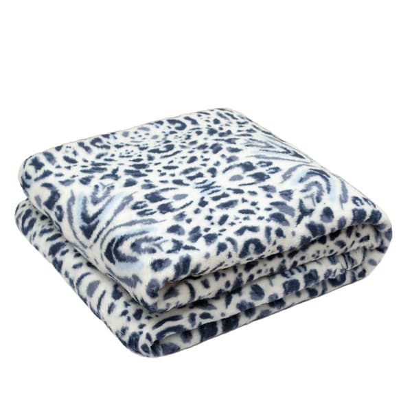 Mantolok Reversible Sherpa Velvet Leopard Throw - image 