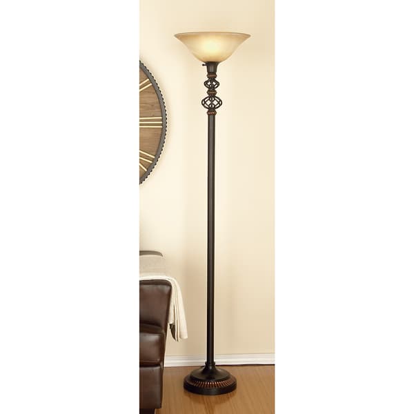 9th & Pike&#174; Black Metal Traditional Torchiere Floor Lamp