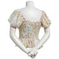 Juniors Trixxi Short Sleeve Puff Gauze Side Smocked Top - image 3