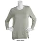 Womens Retrology Crew Neck Button Sleeve Side Slit Sweater - image 23