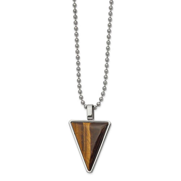 Mens Gentlemen's Classics(tm) Triangle Tiger's Eye Necklace