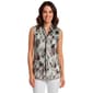 Womens Kasper Sleeveless Tie Front Abstract Blouse - image 1