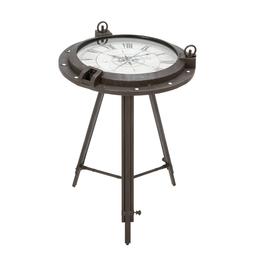 9th & Pike(R) Black Metal Industrial Accent Table