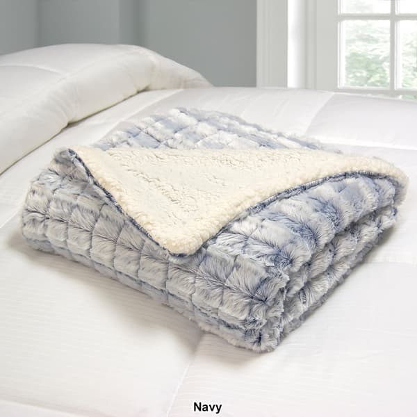 Blue Ridge Home Fashions Micromink/Sherpa Throw