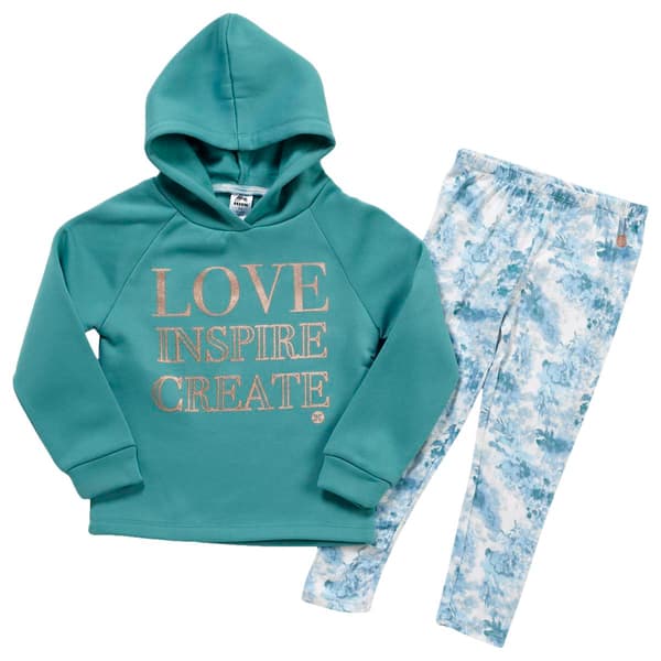 Girls &#40;4-6x&#41; RBX Love & Create Hoodie & Leggings Set - image 
