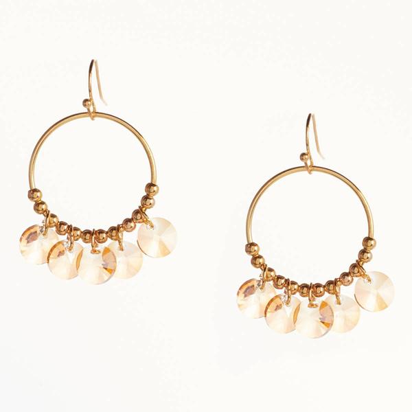 Ashley Cooper(tm)Gold Plated CCB Bead & Rivoli Colorado Topaz Bead - image 
