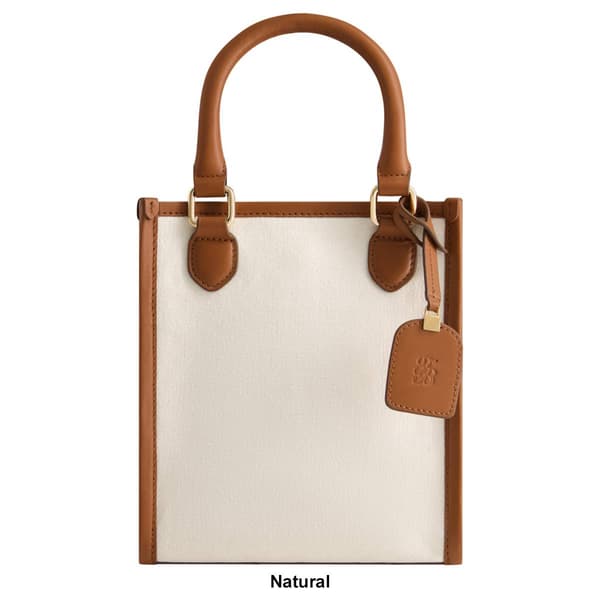 Tommy Bahama Solid Canvas North South Tote with Leather Trim