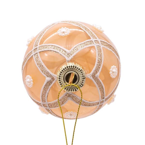Kurt S. Adler 6pc. Champagne & Pearl Peach Glitter Ornaments Set