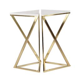 9th & Pike(R) Triangular Marble Accent Table - Set Of 2