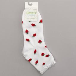 Womens Davco® Tossed Strawberries Quarter Socks