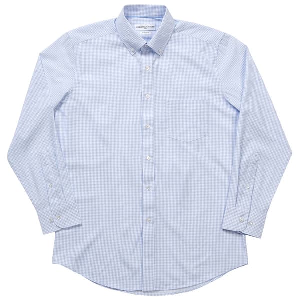 Mens Christian Aujard Checkered Fitted Dress Shirt - Blue/White - image 