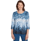 Womens Alfred Dunner Classics 3/4 Sleeve Animal Ombre Blouse - image 1