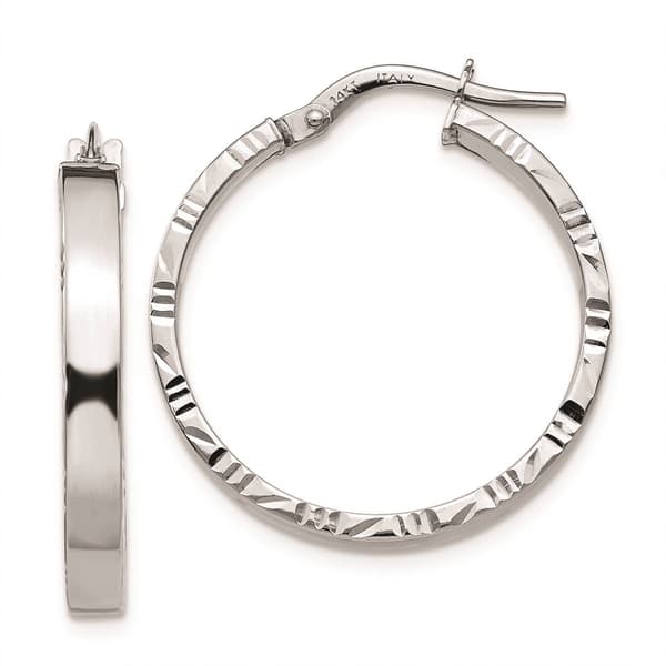 Gold Classics&#40;tm&#41; 14kt. White Gold 25mm Hoop Earrings - image 