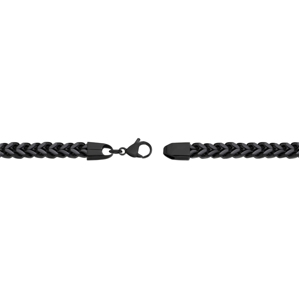 Mens Lynx Black Ion Plated Stainless Steel Foxtail Chain Bracelet