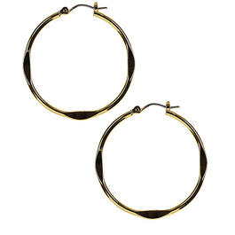 Nine West Medium Gold-Tone Hoop Pierced Earrings