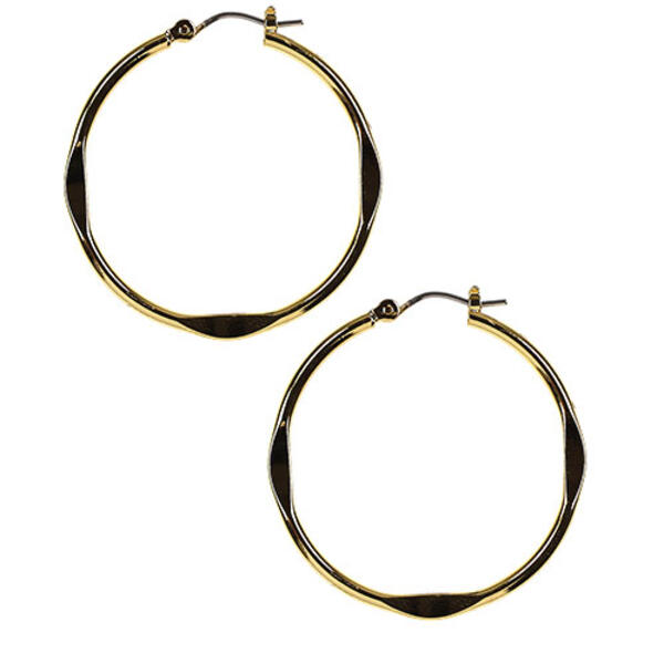 Nine West Medium Gold-Tone Hoop Pierced Earrings - image 