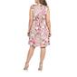 Plus Size 24/7 Comfort Apparel Tan Floral Empire Waist Dress - image 2
