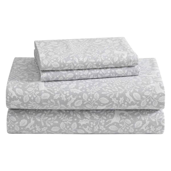 Laura Ashley Deer Dance Cotton Flannel Sheet Set - image 