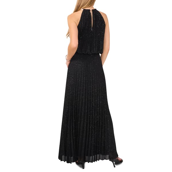 Petite MSK Sleeveless Pleated Chiffon Glitter Evening Gown