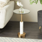 9th & Pike® Glam White Marble Accent Table - image 2