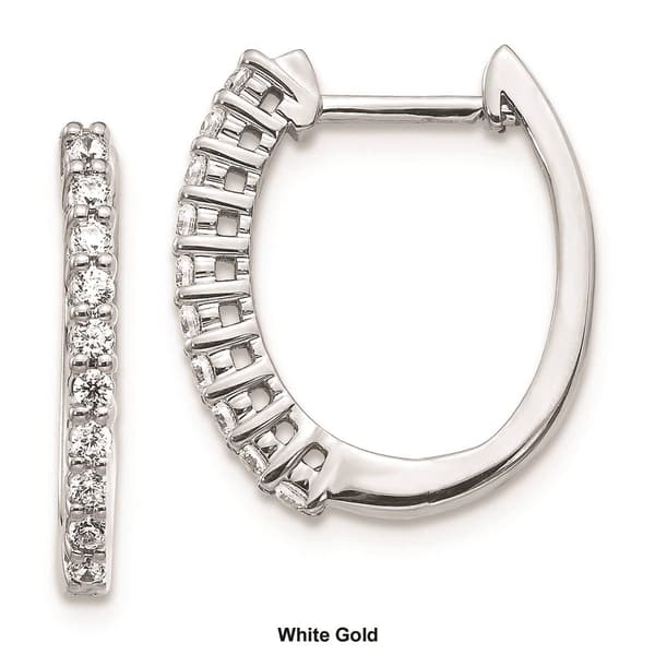 Pure Fire 14kt. Gold 1/3ctw. Diamond Hinged Hoop Earrings