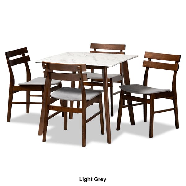 Baxton Studio Richmond Modern Walnut Brown Wood 5pc. Dining Set