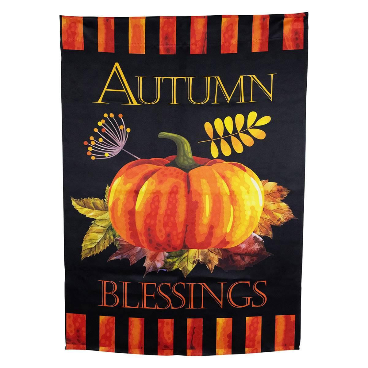 Northlight Seasonal Blessings & Pumpkin Outdoor Garden Flag