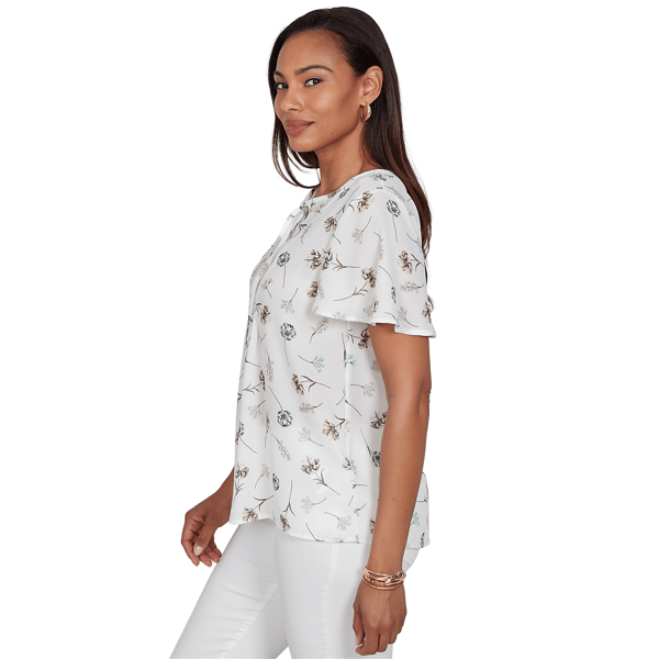 Womens Emaline Verde Grove II Tie Neck Floral Blouse