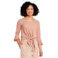Womens NY Collection Flounce Textured Knit Tie Front Blouse - image 1