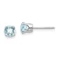 Gemstone Classics&#40;tm&#41; White Gold 5mm. Aquamarine Stud Earrings - image 1