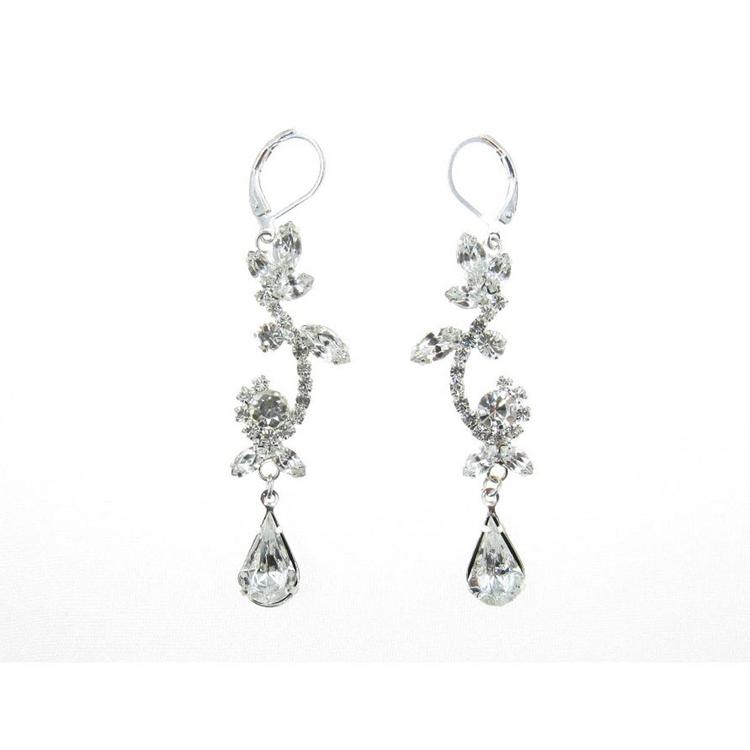 Rosa Rhinestones Weave Dangle Earrings