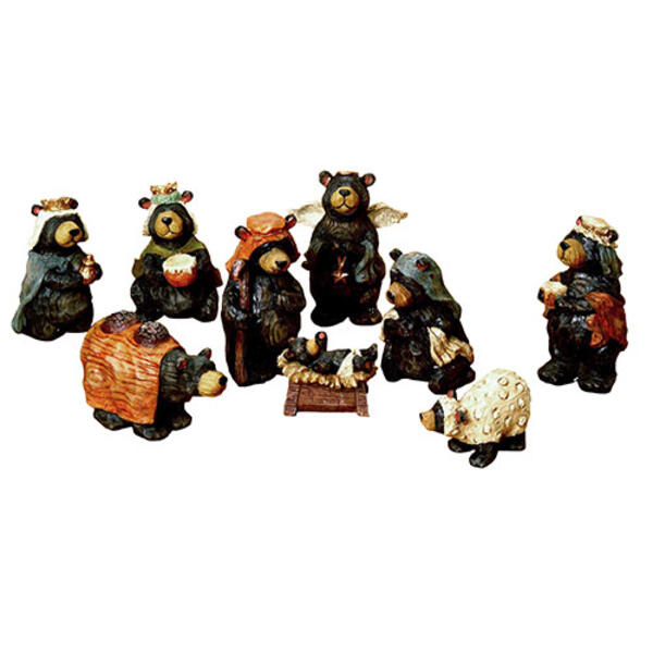 Kurt S. Adler 9pc. 4in. Bear Nativity Set - image 