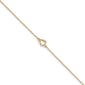 Gold Classics&#40;tm&#41; 14kt. Gold Textured & Polished Heart 9in. Anklet - image 1