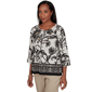 Womens Alfred Dunner Travel Advisory 3/4 Sleeve Floral Blouse - image 3
