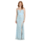 Juniors Morgan &amp; Co. Sequin Paiette 3D A-Line Dress w/ Slit-Blue - image 1