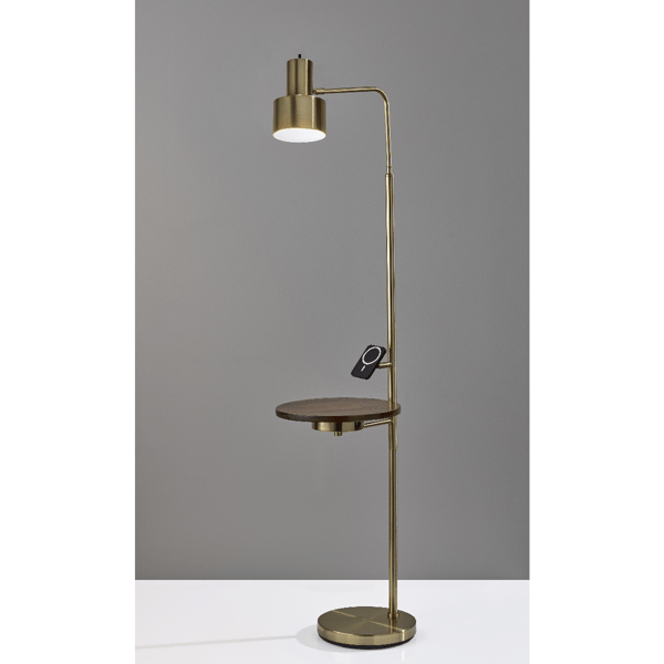 Adesso Joel Wireless Charging Task Floor Lamp with Metal Shade