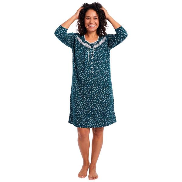 Plus Size Elizabeth & Nicole Ditsy Floral Waltz Nightgown - image 