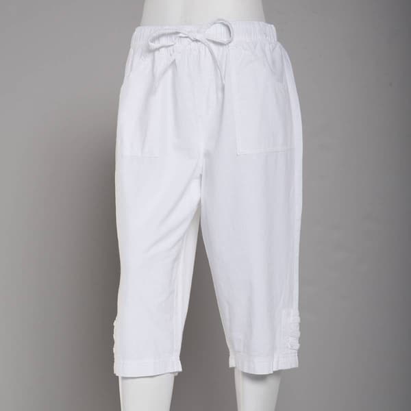 American Sweetheart Womens Size 16 White Solid Capri Pants - Helia Beer Co