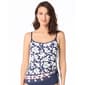 Womens Beach House Tropical Pique Ruch Tankini Swim Top - image 1