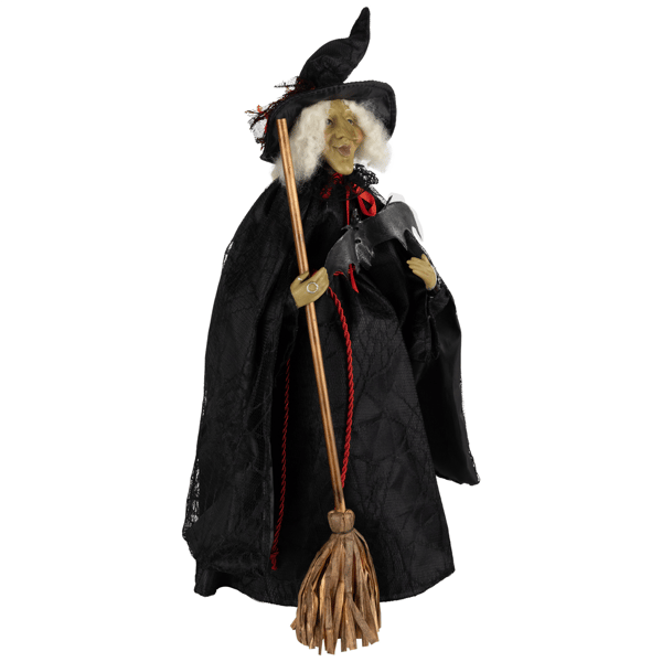 Northlight Dark Witch with Bat & Broom Halloween Figure