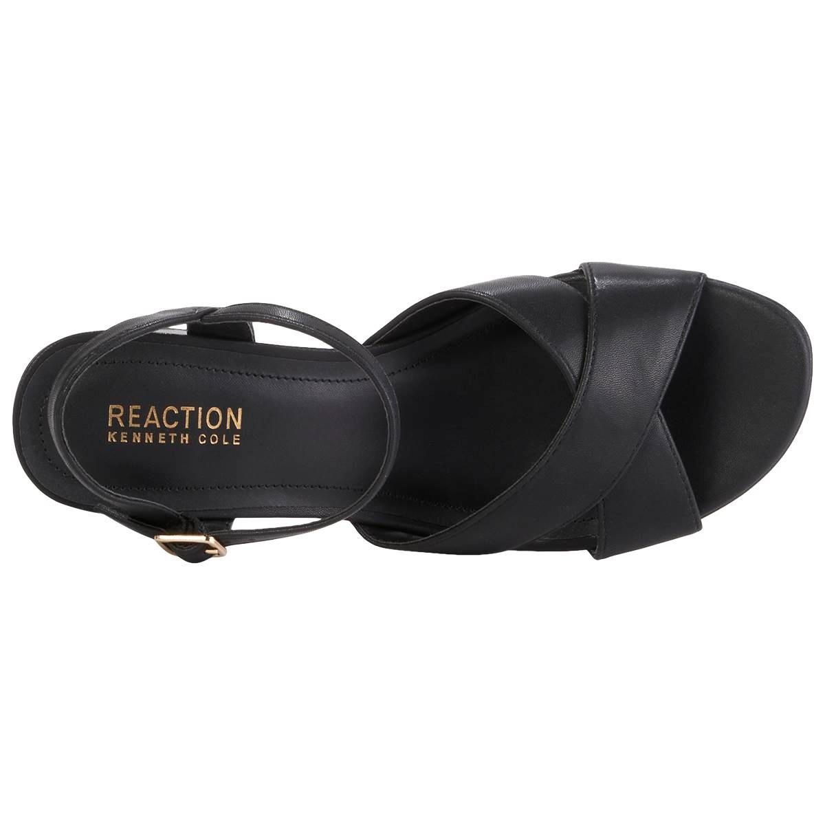 Kenneth Cole REACTION Sandalo da donna con zeppa, nero, 37 EU